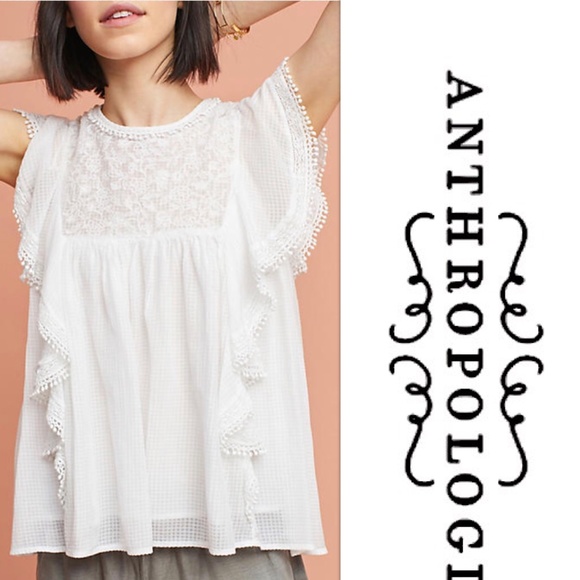 Anthropologie Tops - Feminine Anthro Maeve Callie Ruffled Top